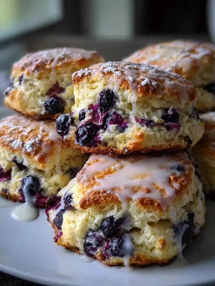 Blueberry Biscuits with Lemon Glaze