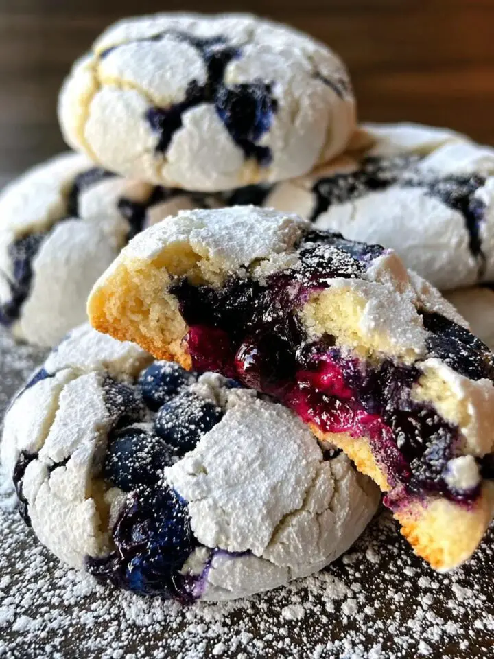 Blueberry Lemon Crinkle Cookies