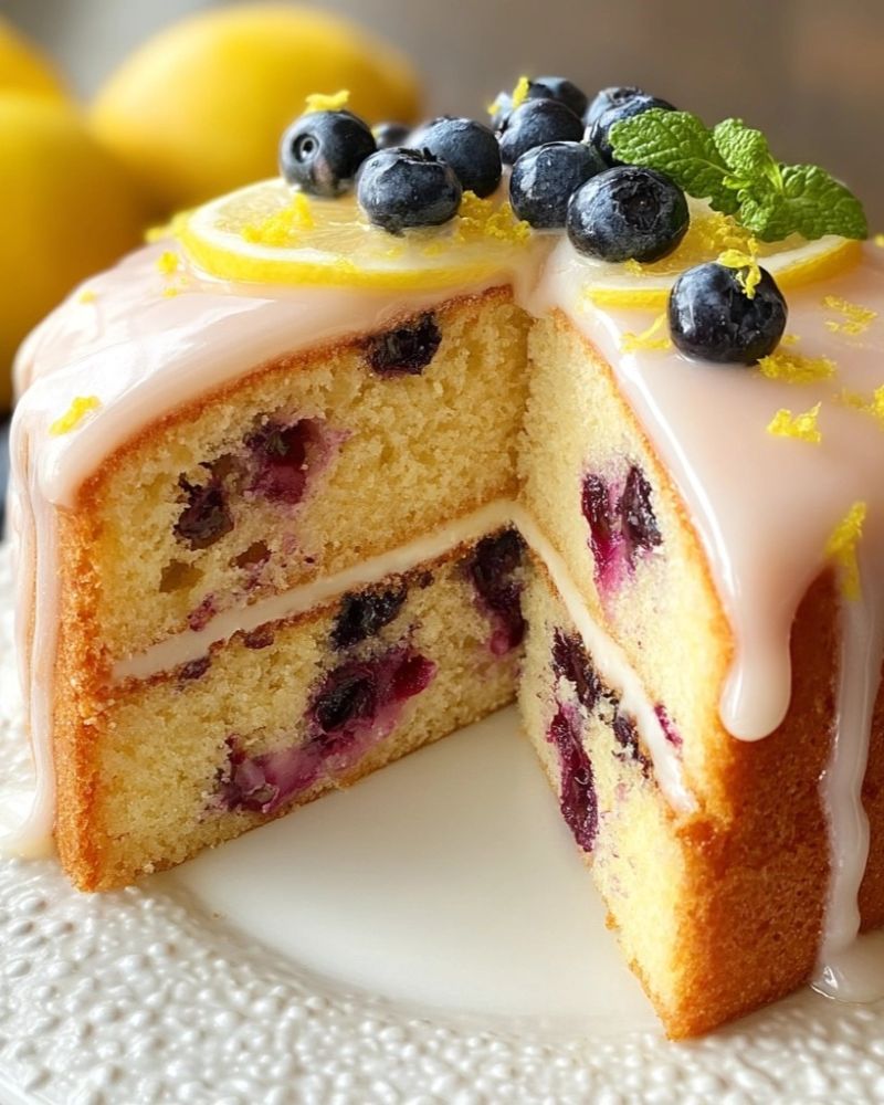 Blueberry Lemonade Buttermilk Cake