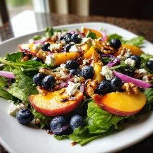Blueberry Peach Feta Salad