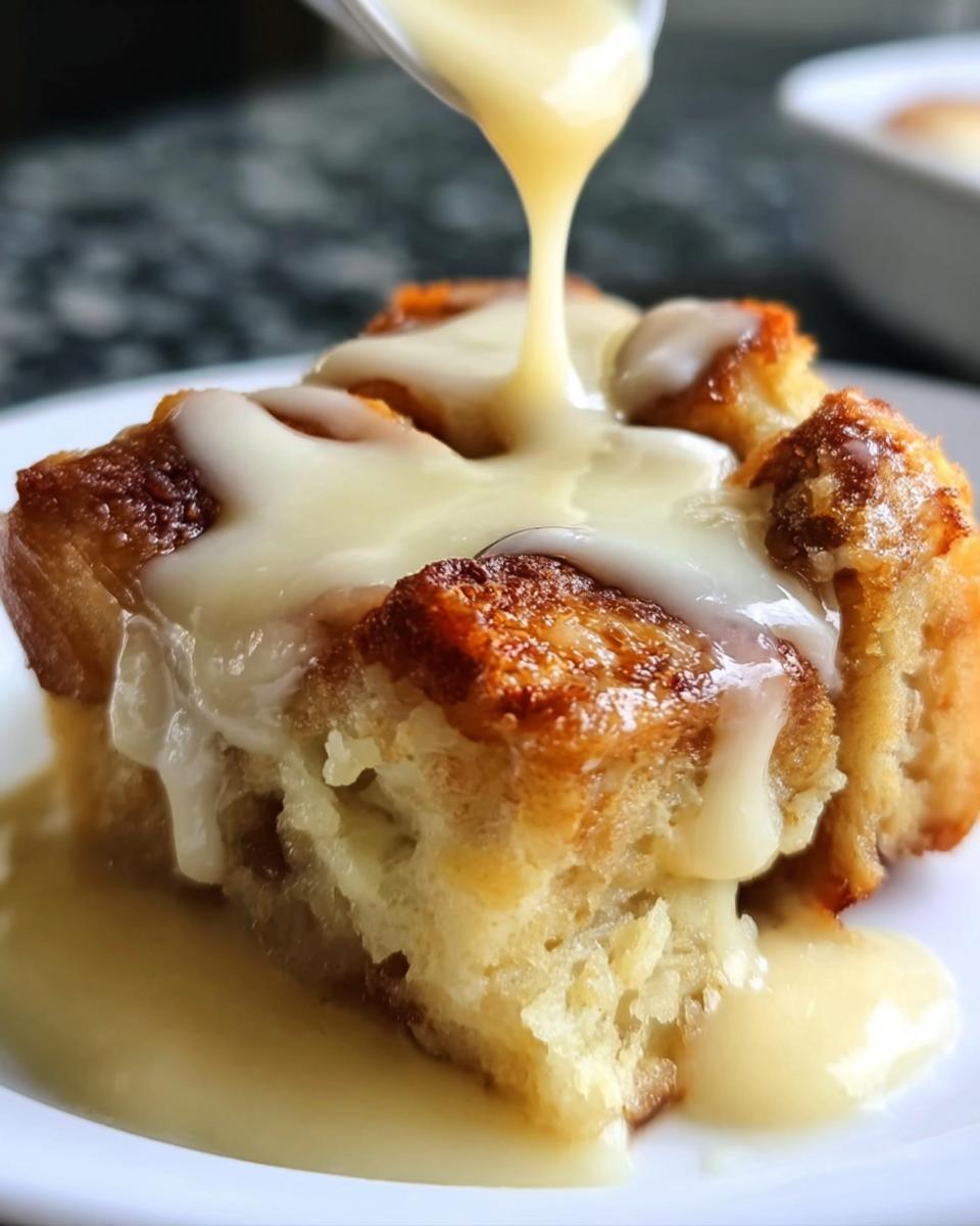 Bread Pudding with Vanilla Sauce - detail 2