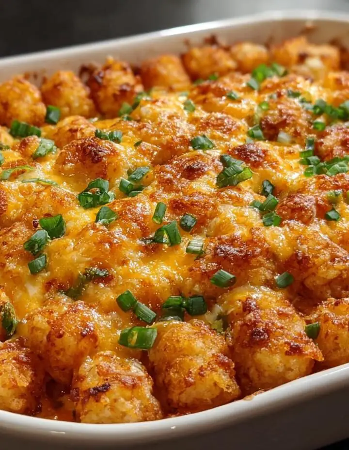 Buffalo Chicken Tater Tot Casserole