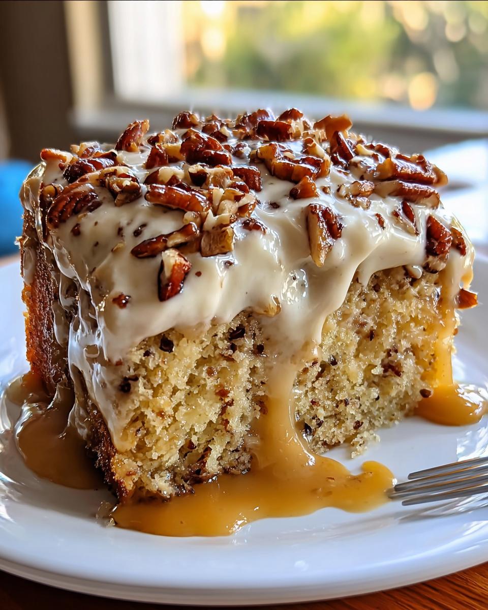 Butter Pecan Praline Poke Cake - detail 1