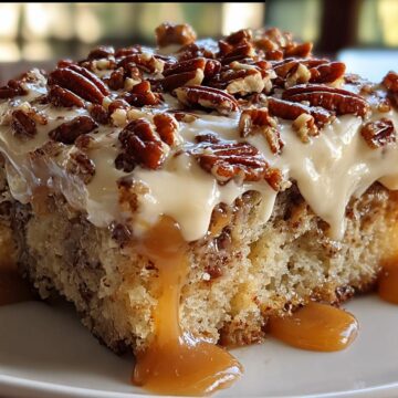 Butter Pecan Praline Poke Cake