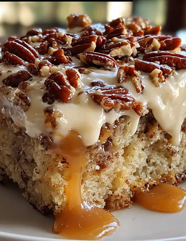 Butter Pecan Praline Poke Cake