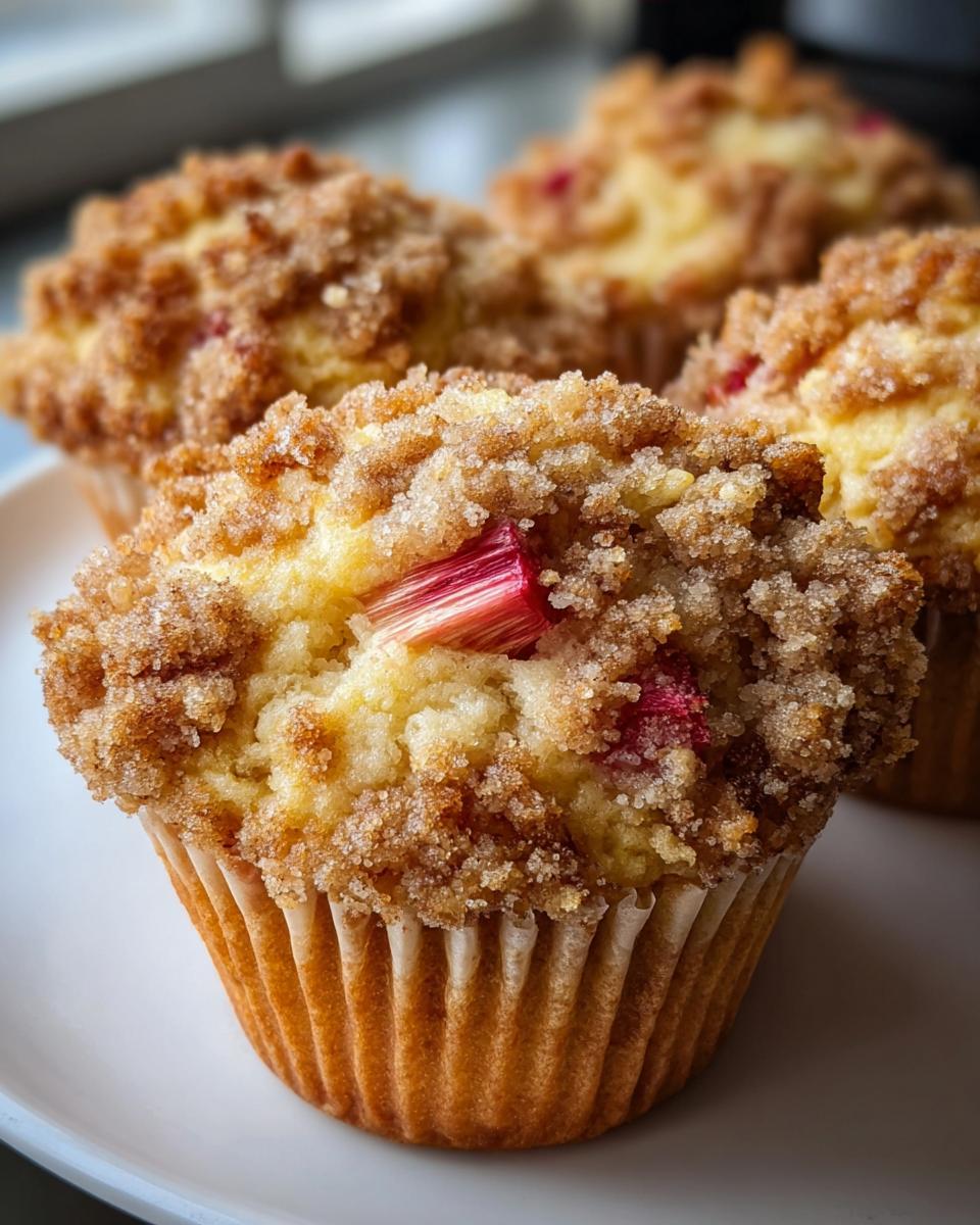 Buttery Rhubarb Streusel Muffins - detail 1