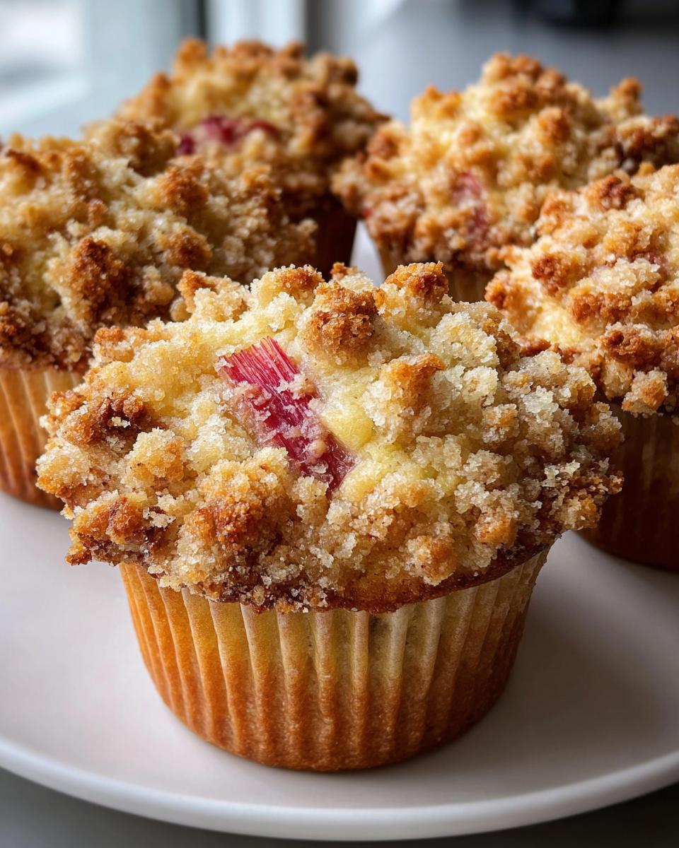 Buttery Rhubarb Streusel Muffins - detail 2