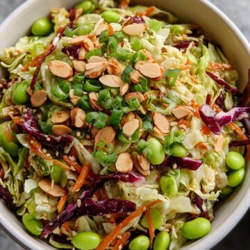 Cabbage and Edamame Salad with Sesame Ginger Dressing
