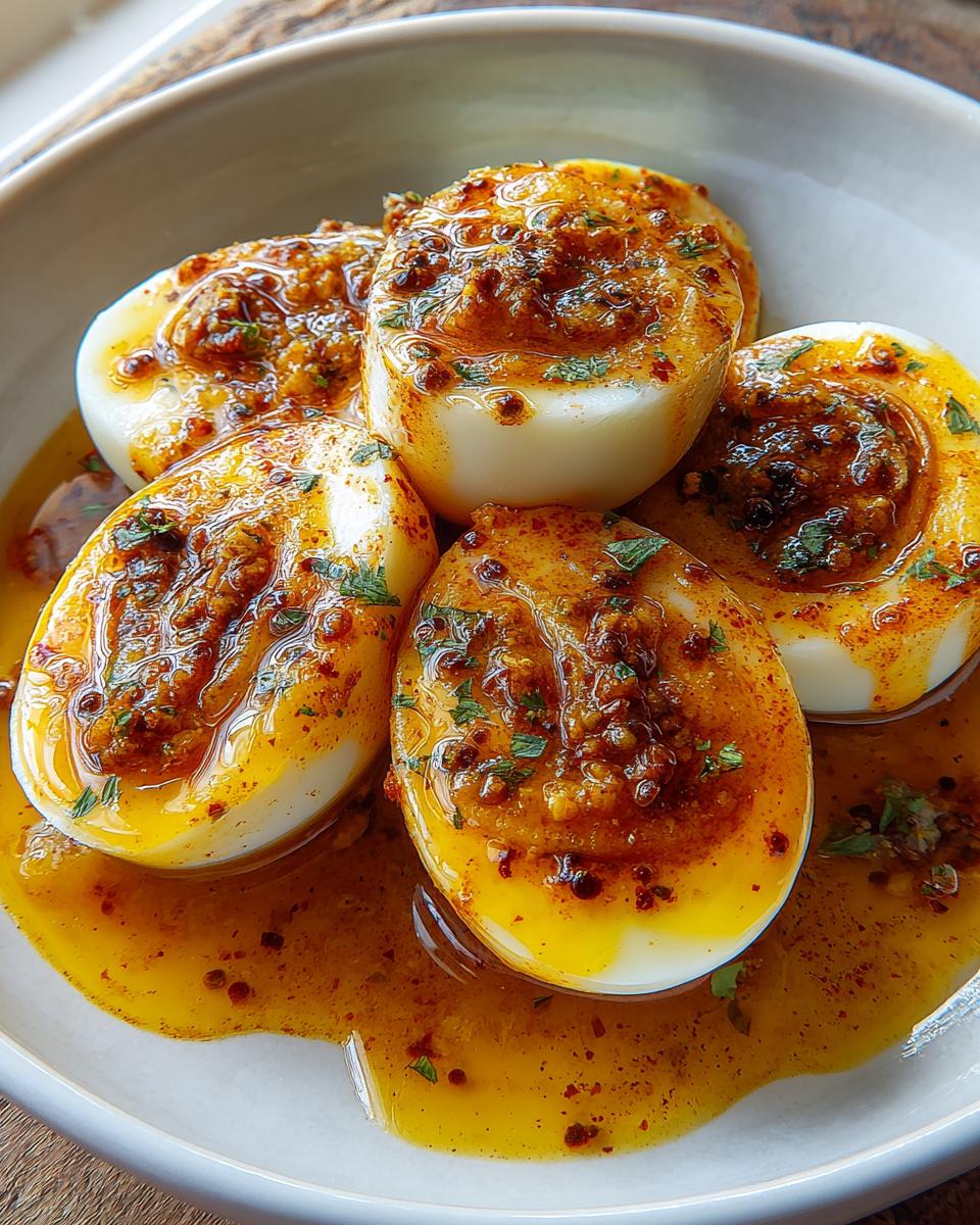 Cajun Boiled Eggs with Spicy Garlic Butter Sauce - detail 1