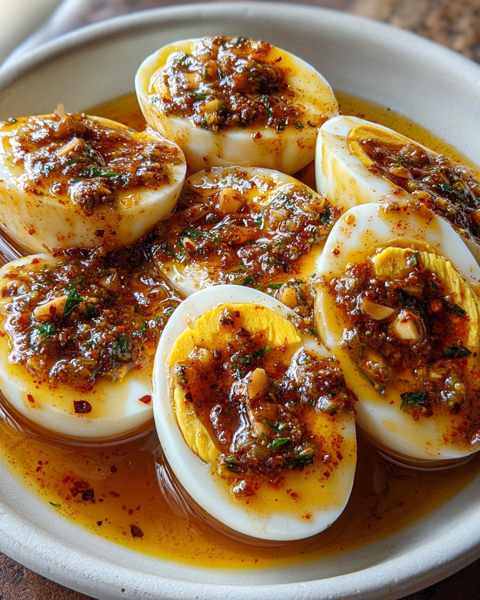 Cajun Boiled Eggs with Spicy Garlic Butter Sauce - detail 2