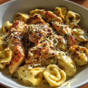 Cajun Chicken Tortellini with Garlic Sauce