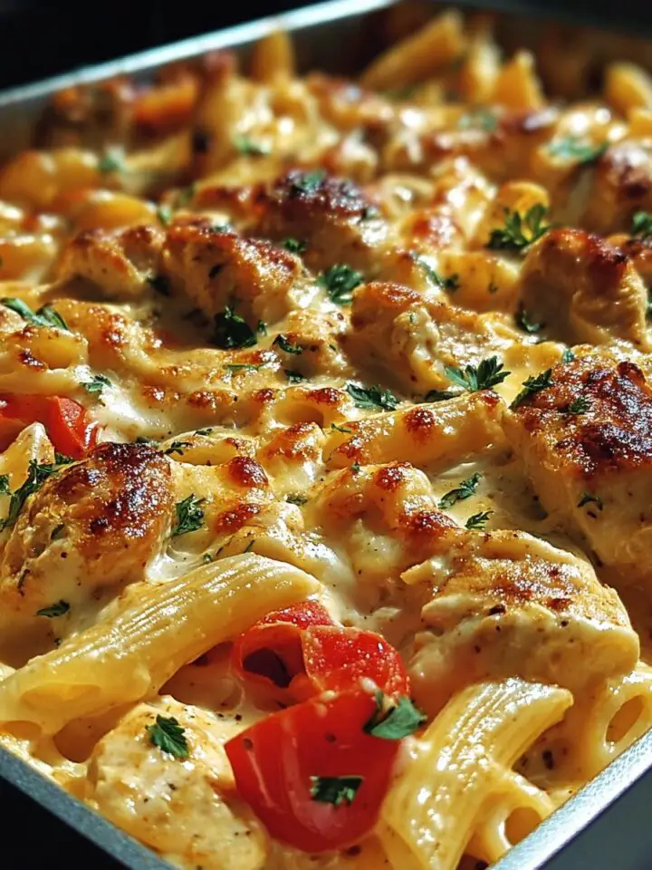 Cajun Cream Cheese Chicken Pasta Bake