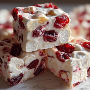 Candied Cherry Divinity Squares