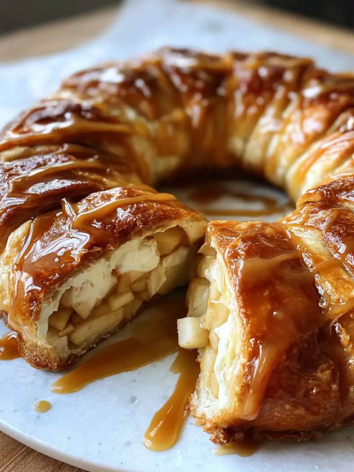 Caramel Apple Cream Cheese Crescent Ring