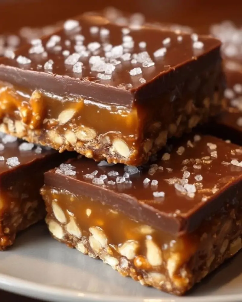 Caramel Pretzel Crack Bars
