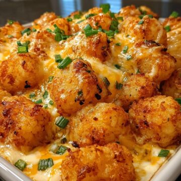 Cheddar Ranch Chicken Tater Tot Bake