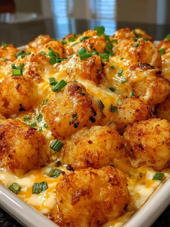Cheddar Ranch Chicken Tater Tot Bake