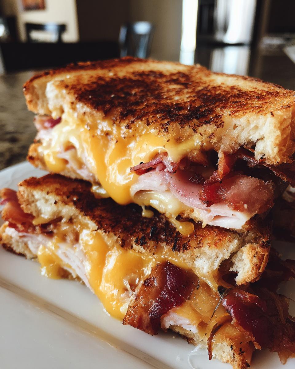 Cheddar and Bacon Turkey Melt on Sourdough - detail 1
