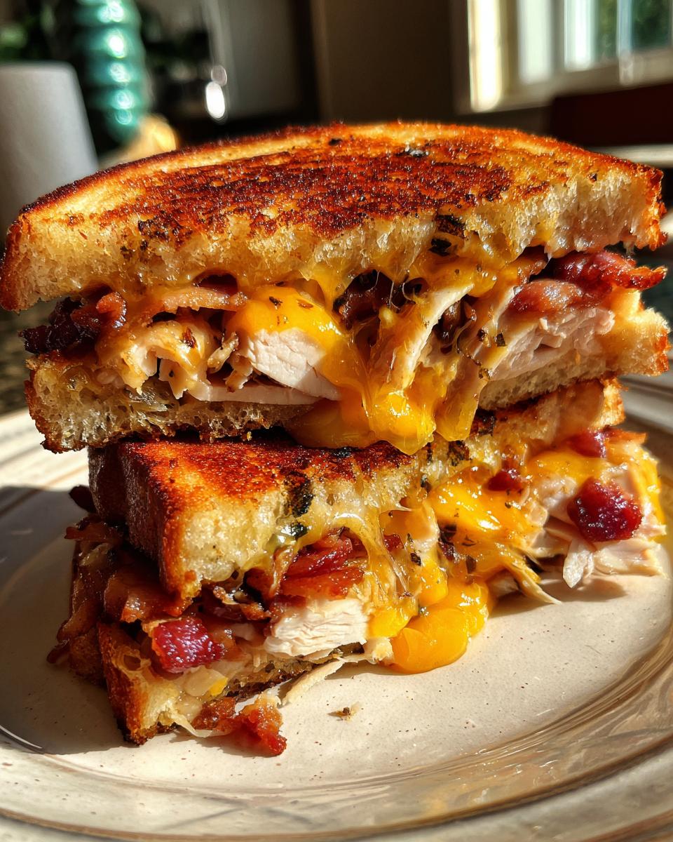 Cheddar and Bacon Turkey Melt on Sourdough - detail 3