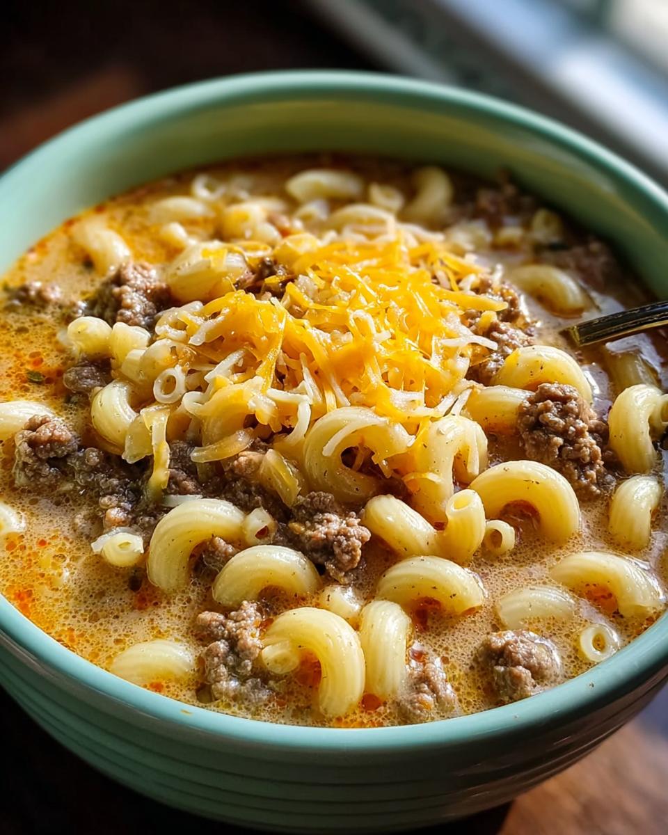 Cheeseburger Macaroni Soup - detail 1