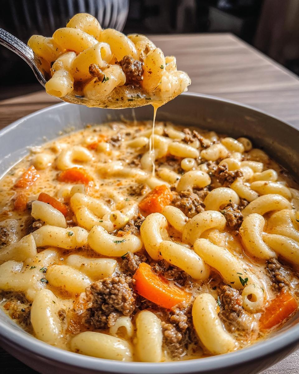 Cheeseburger Macaroni Soup - detail 1