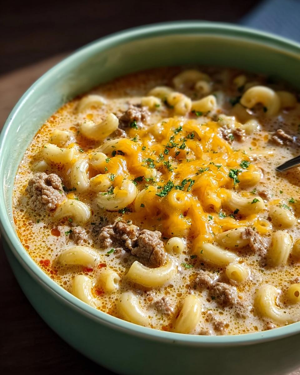Cheeseburger Macaroni Soup - detail 2