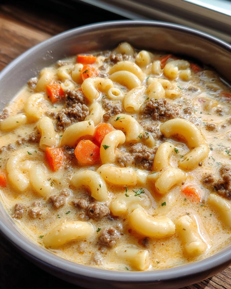 Cheeseburger Macaroni Soup - detail 2