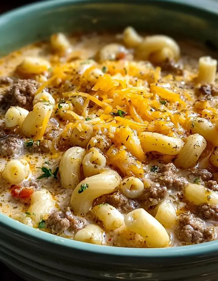 Cheeseburger Macaroni Soup