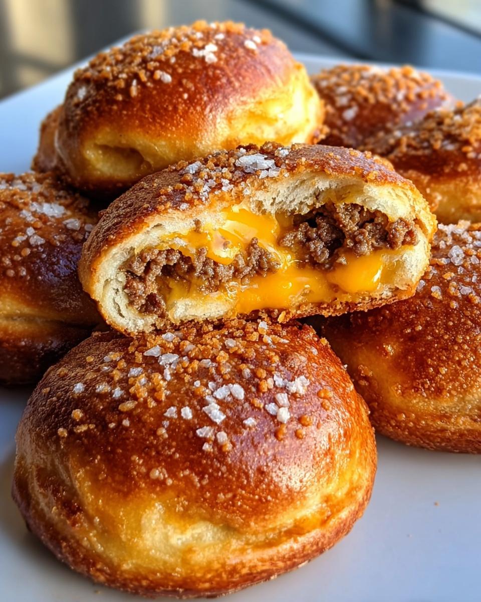 Cheeseburger Pretzel Bombs - detail 1