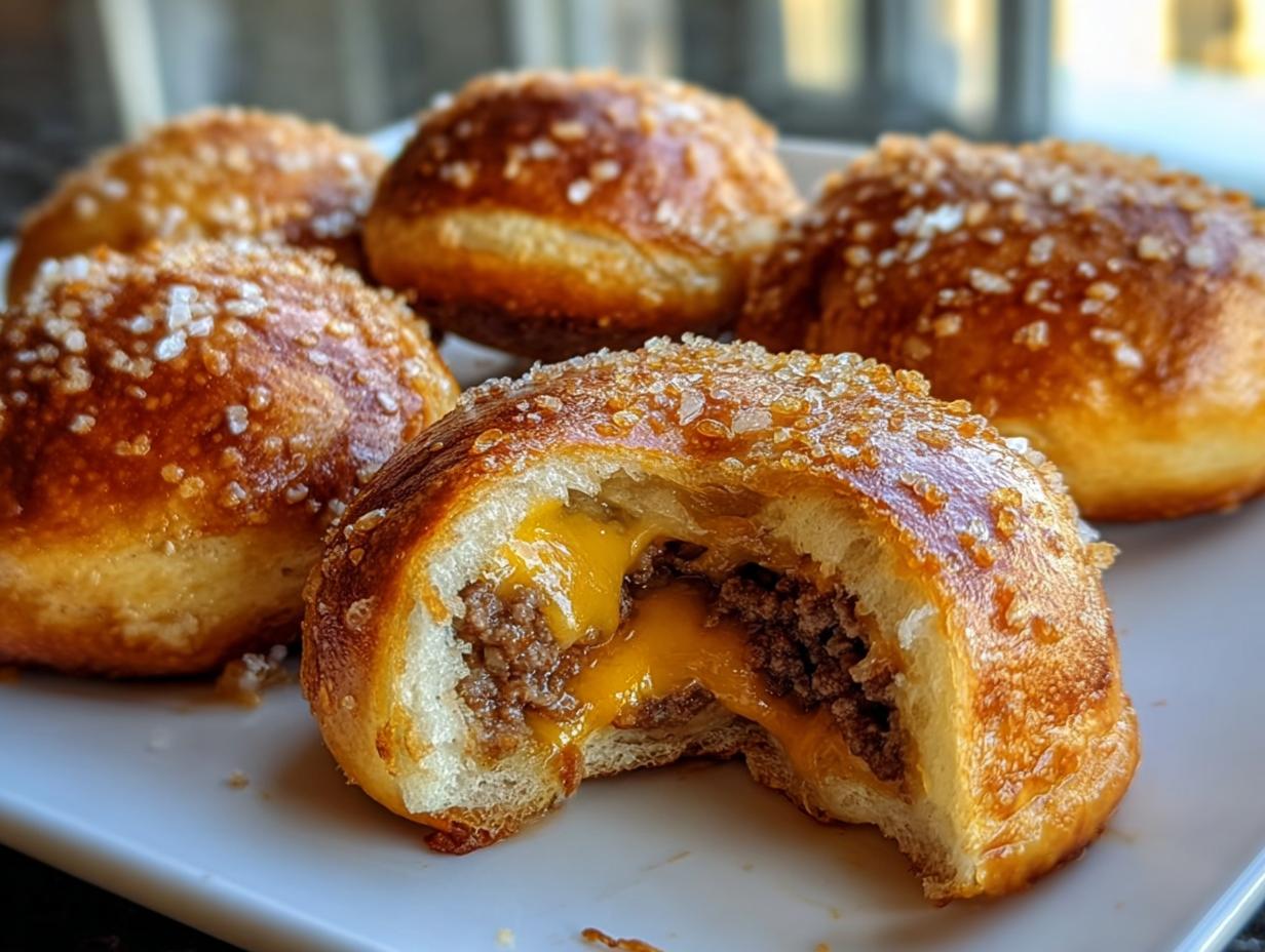 Cheeseburger Pretzel Bombs - detail 2
