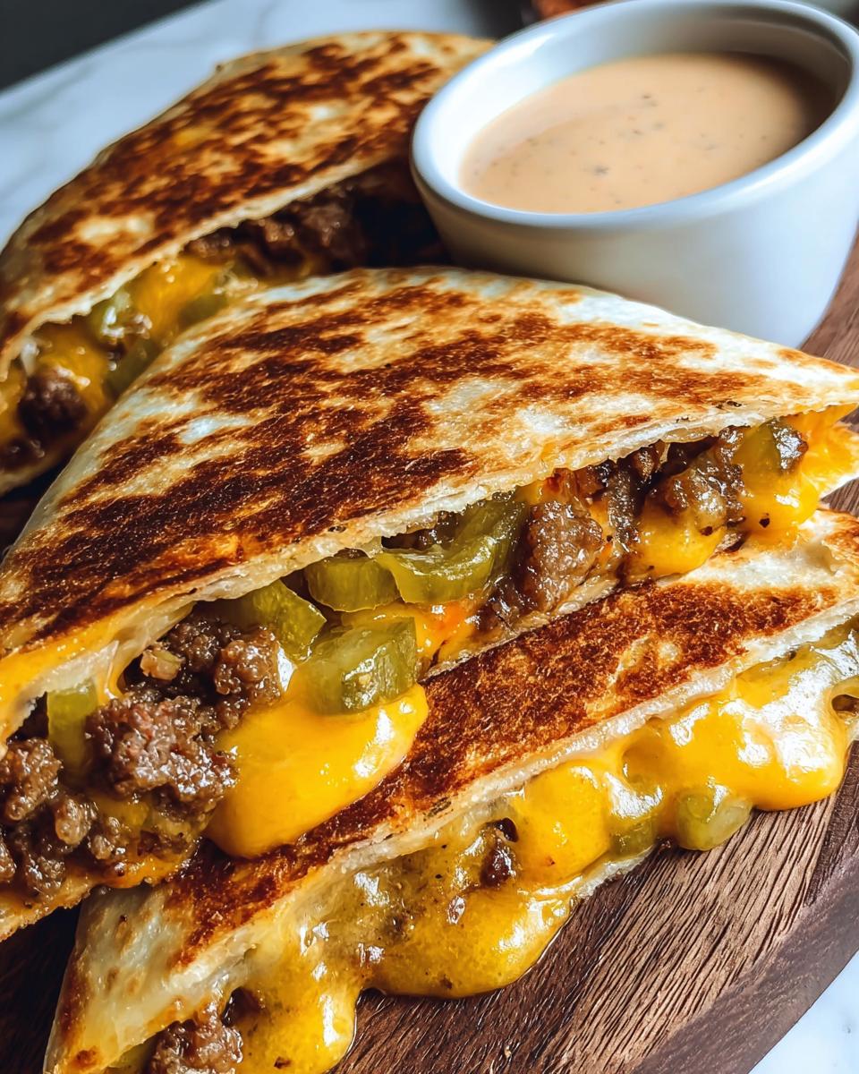 Cheeseburger Quesadillas with Burger Sauce - detail 1