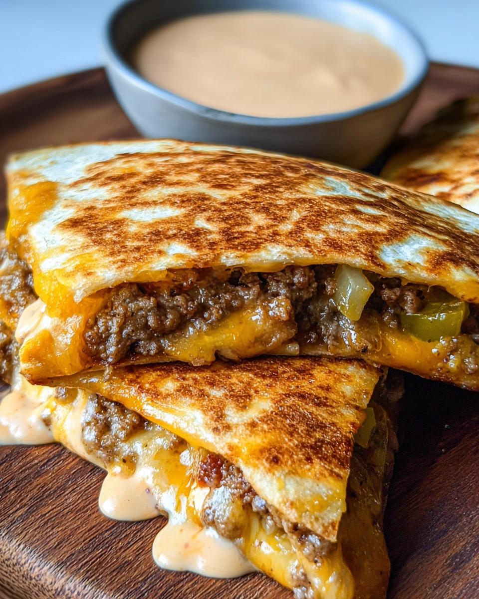 Cheeseburger Quesadillas with Burger Sauce - detail 2