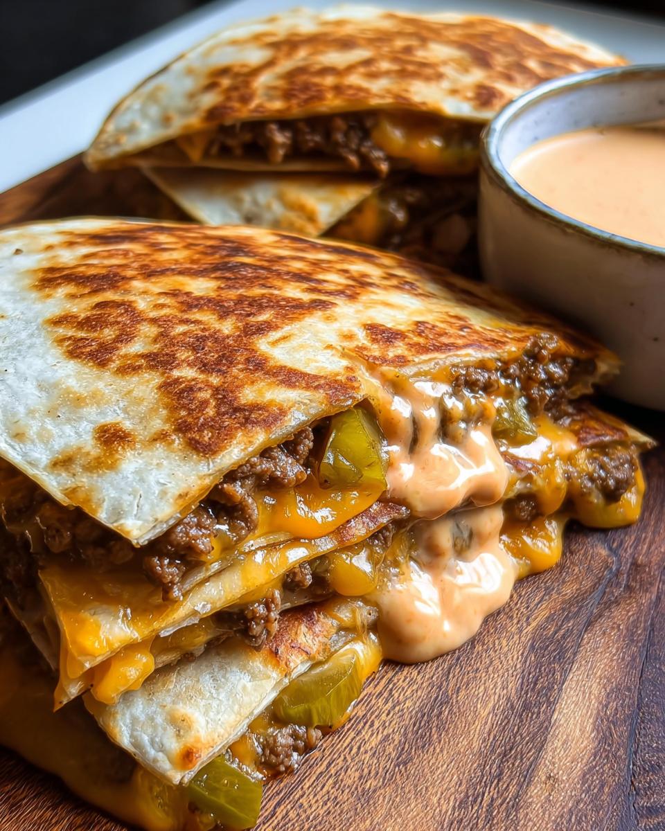 Cheeseburger Quesadillas with Burger Sauce - detail 3