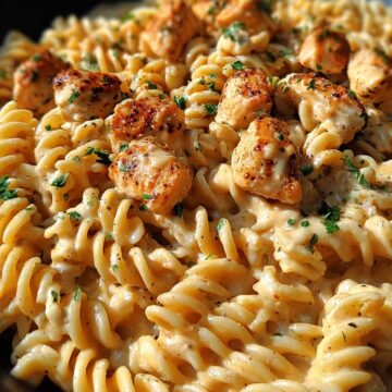 Cheesy Cajun Garlic Chicken Rotini Skillet