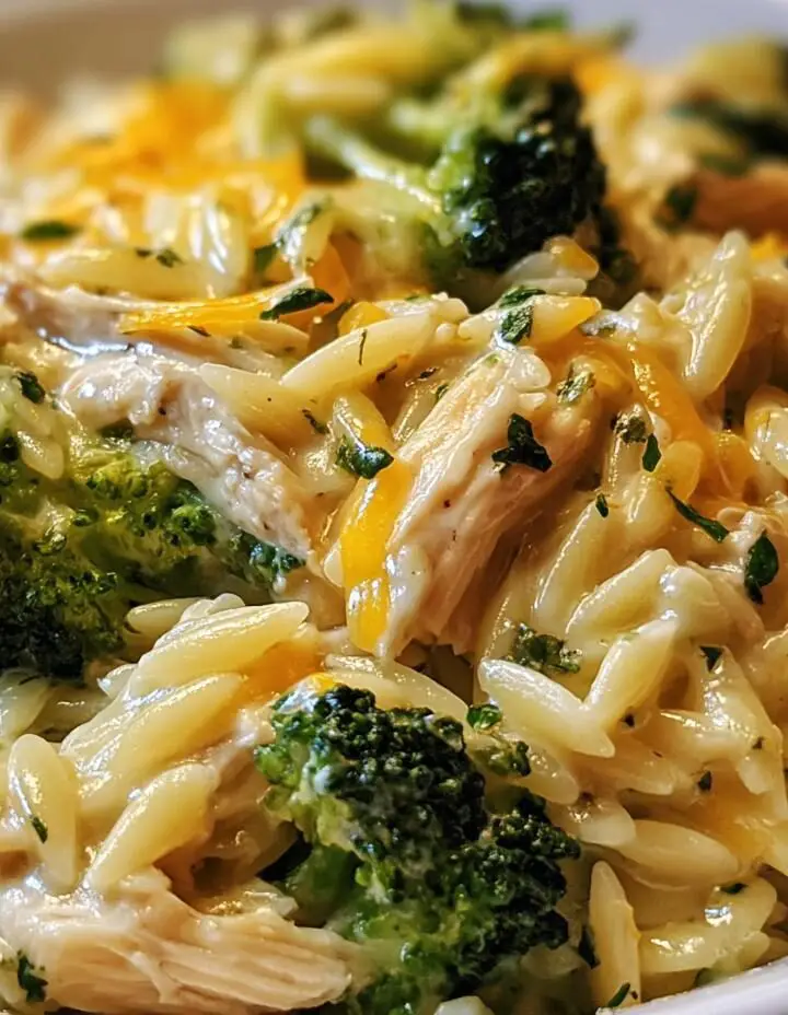 Cheesy Chicken Broccoli Orzo