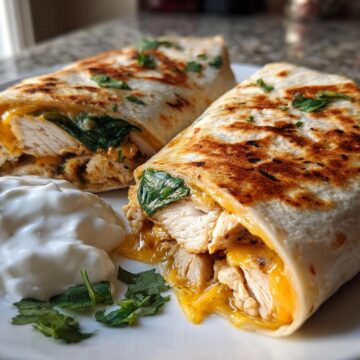 Cheesy Chicken Garlic Wraps