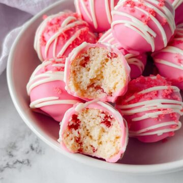 Cherry Chip Cheesecake Bites