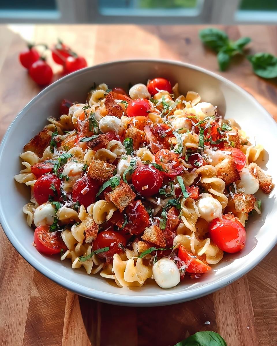Cherry Tomato Bruschetta Pasta Salad - detail 2