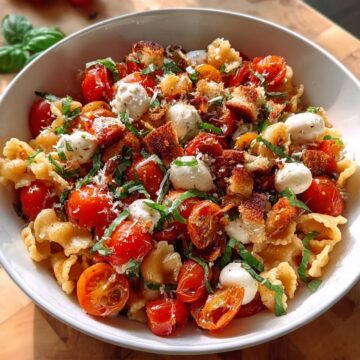 Cherry Tomato Bruschetta Pasta Salad