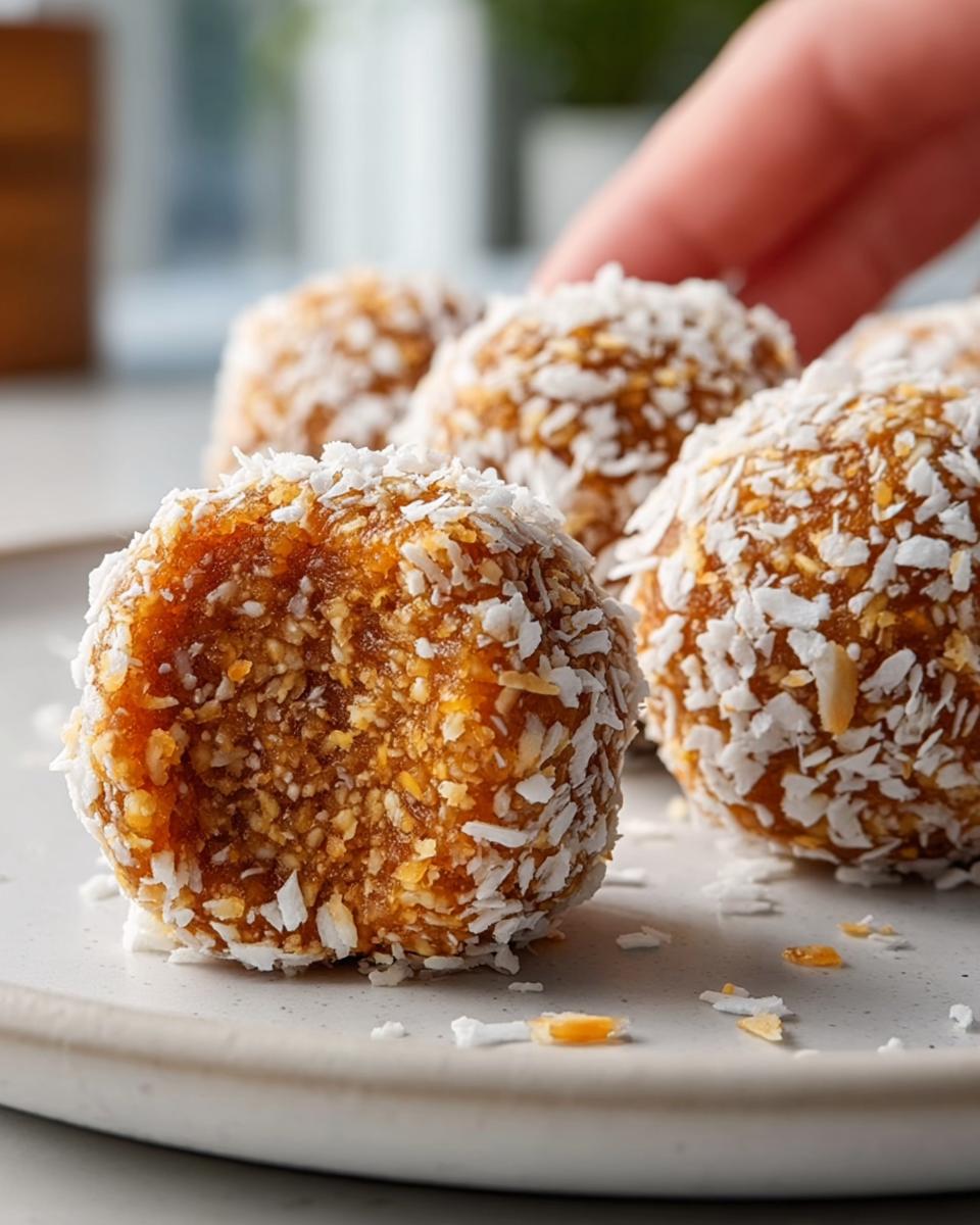 Chewy Apricot and Coconut Bliss Balls - detail 1