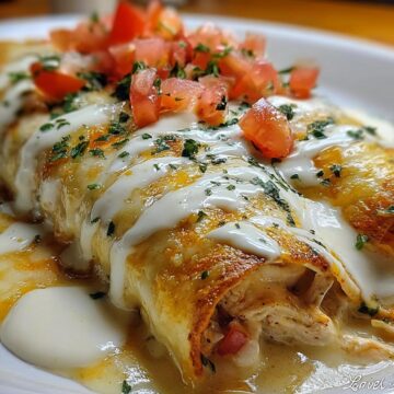 Chicken Enchiladas with Sour Cream White Sauce
