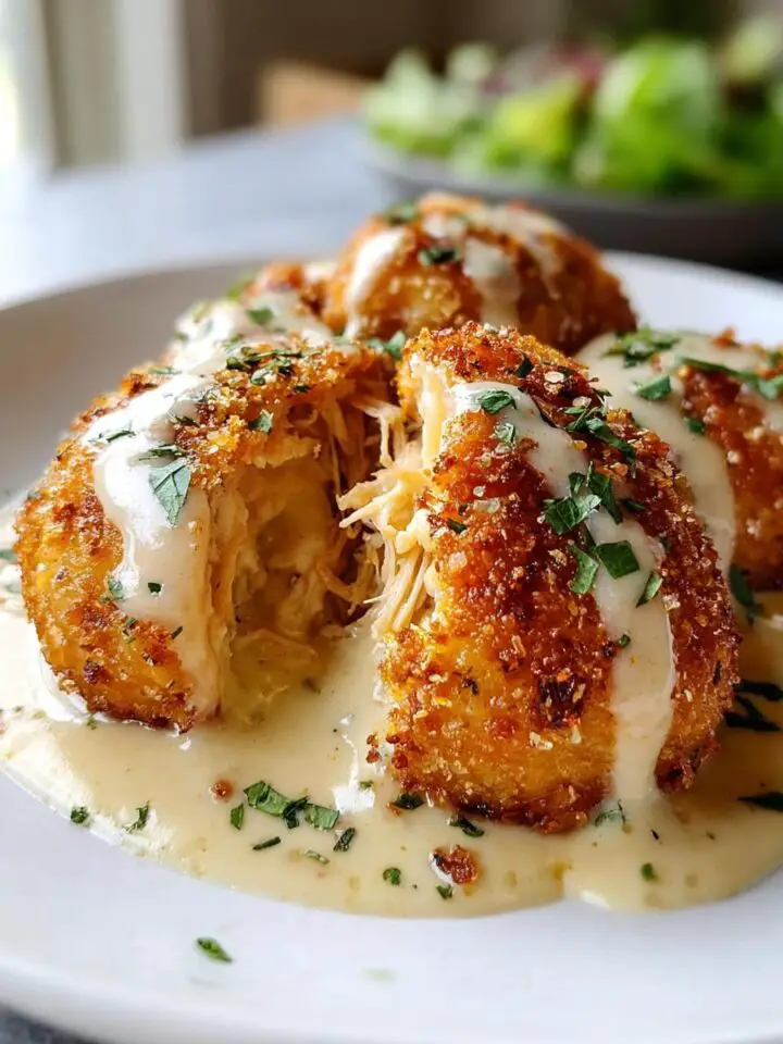 Chicken Pillows with Creamy Parmesan Sauce