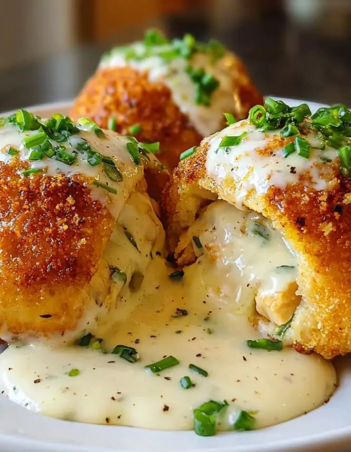 Chicken Pillows with Creamy Parmesan Sauce