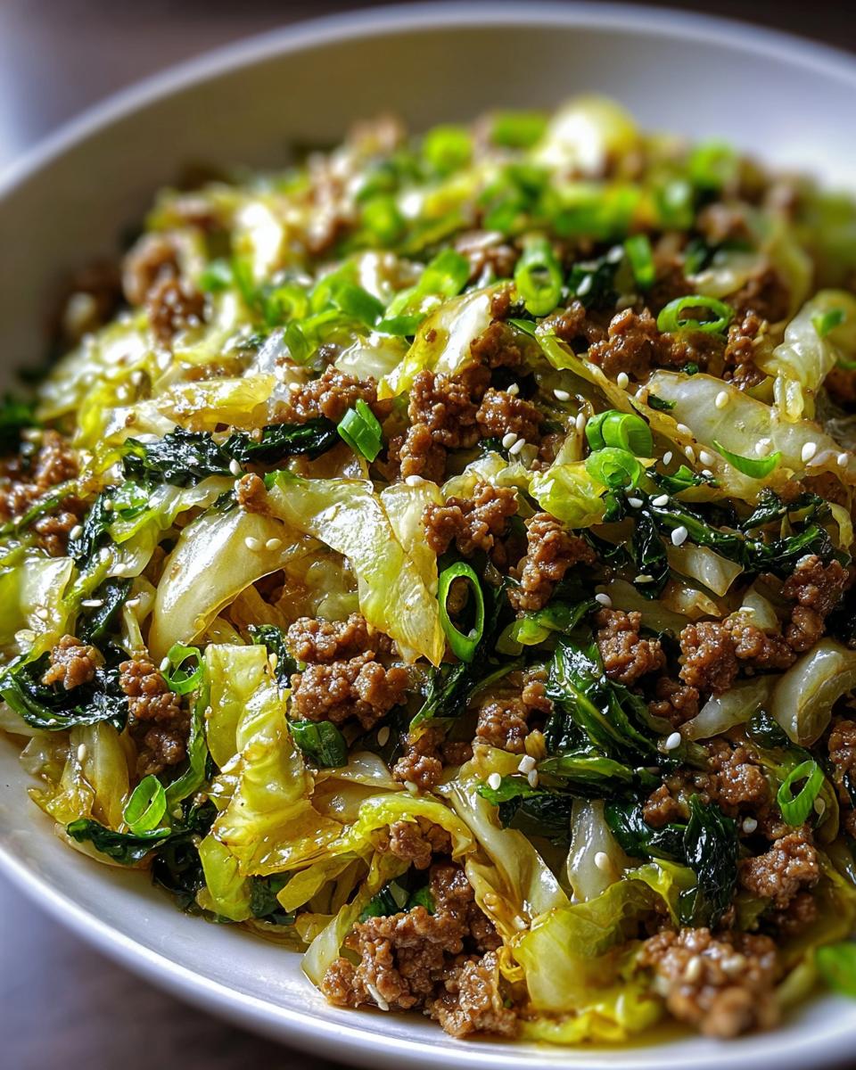 Chinese Ground Beef and Cabbage Stir-Fry - detail 1