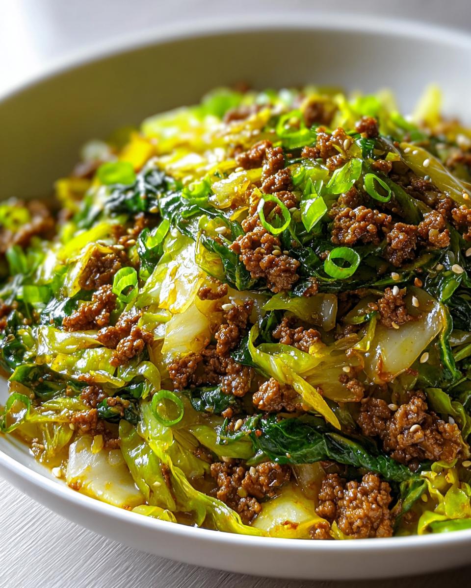 Chinese Ground Beef and Cabbage Stir-Fry - detail 2