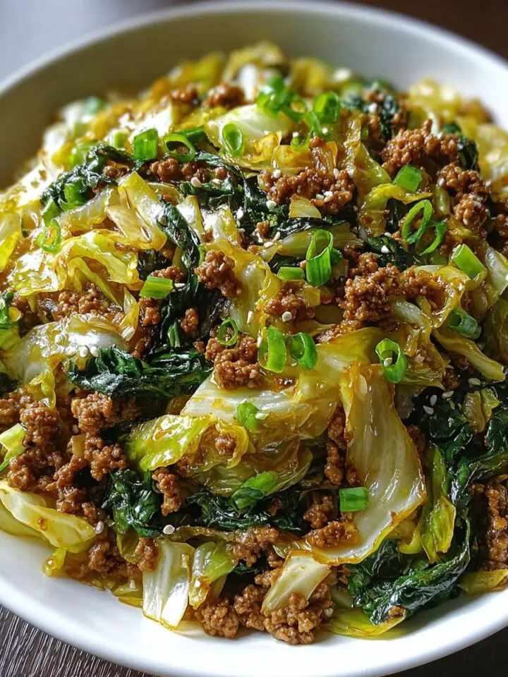 Chinese Ground Beef and Cabbage Stir-Fry