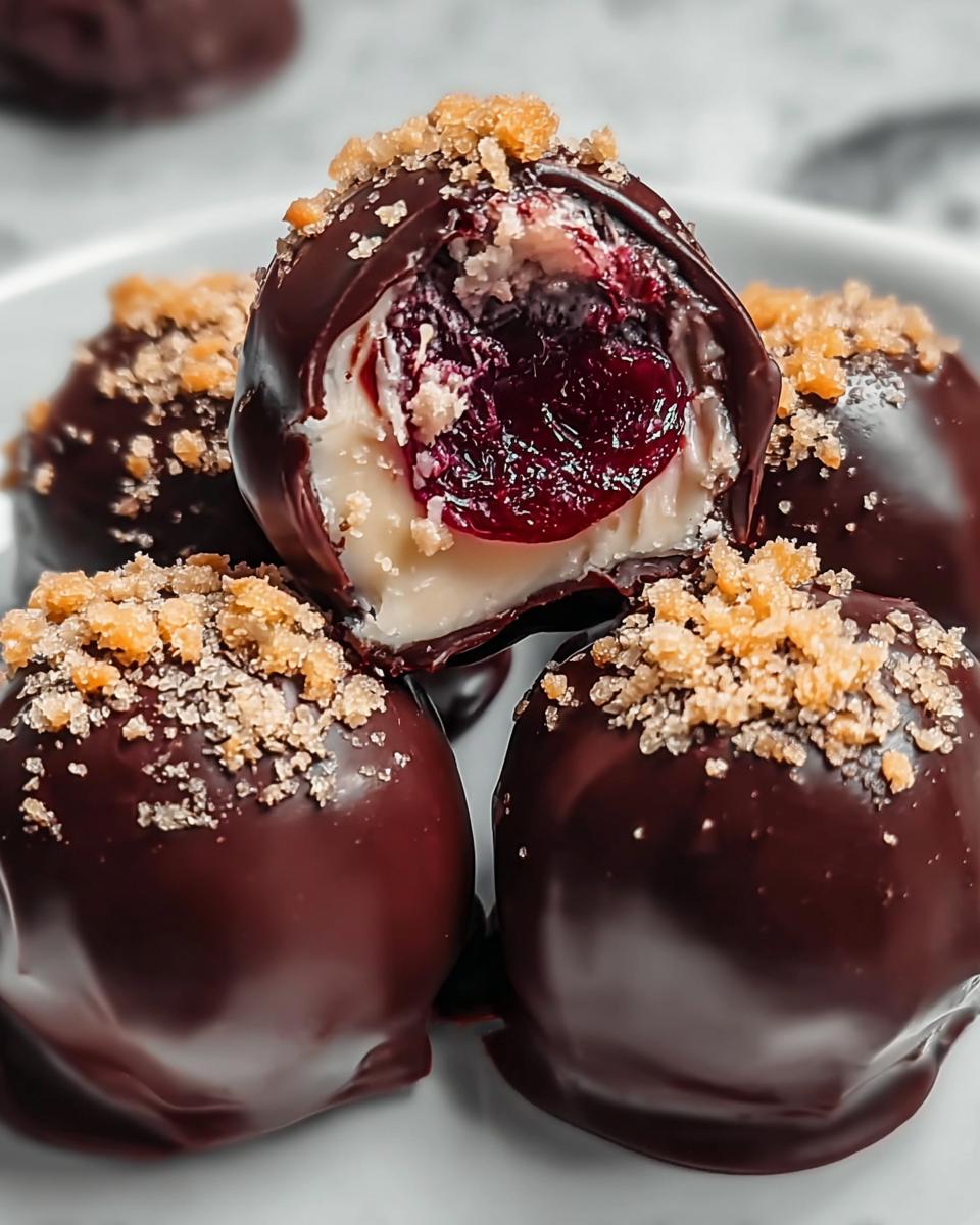 Chocolate Cherry Cheesecake Truffles - detail 1
