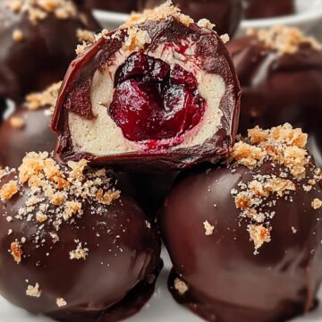 Chocolate Cherry Cheesecake Truffles