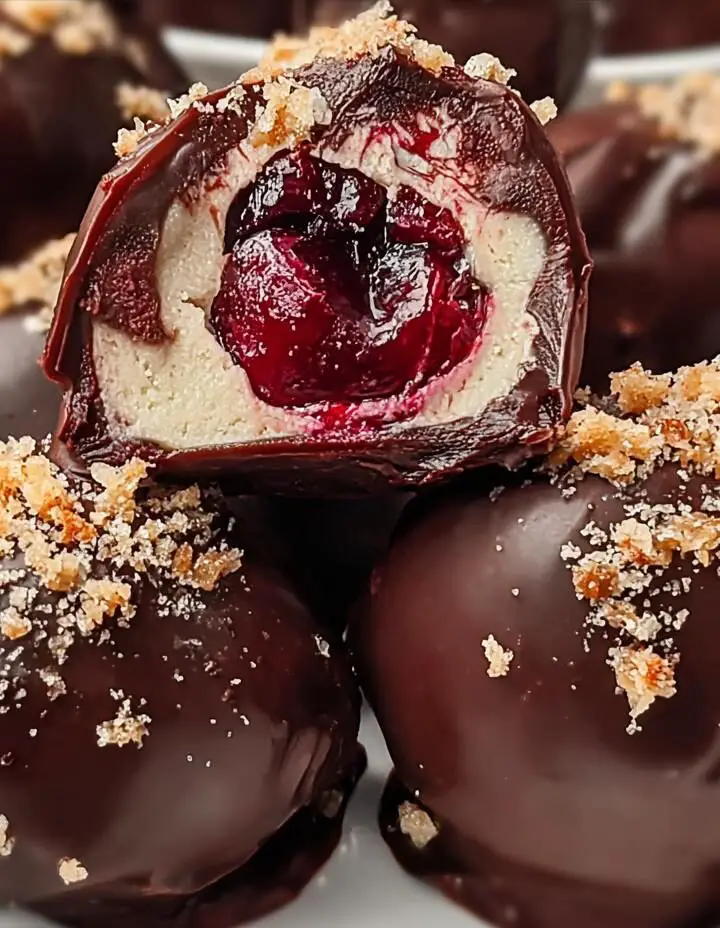 Chocolate Cherry Cheesecake Truffles