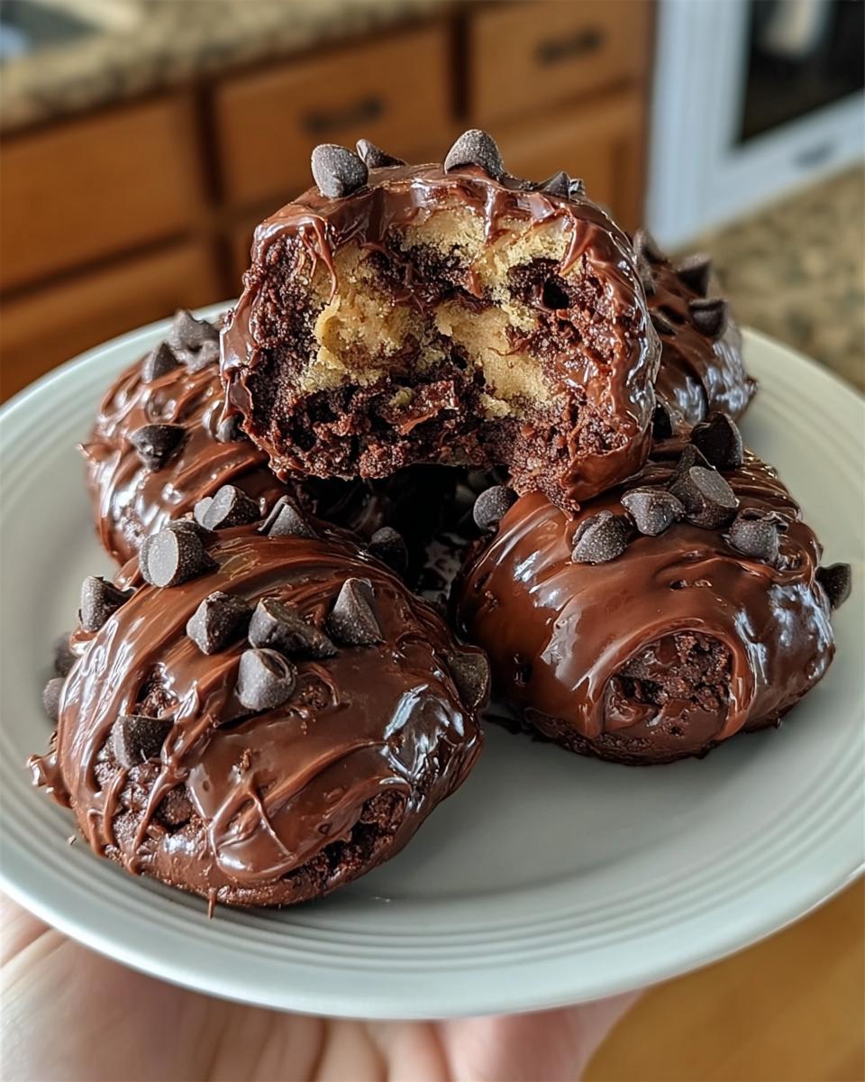 Chocolate Chip Cookie Dough Brownie Bombs - detail 1